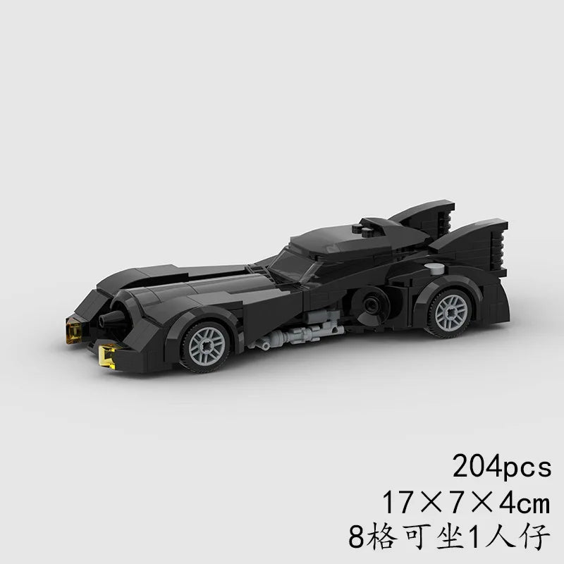 204PCS 1989 Car Batmobile V2 Racing Technical Vehicle Building Block Super Race Brick Ideas Hero Movie Bats Toy XMAS Gift City
